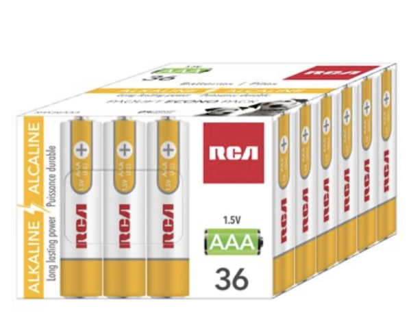 RCA Alkaline “AAA” Batteries ~ 36/pack